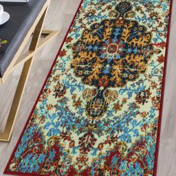 Story@home Maroon & Brown Printed Anti-skid Floor Carpet-52
