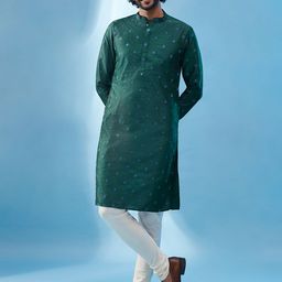 KISAH Floral Embroidered Regular Kurta With Churidar-picture-11