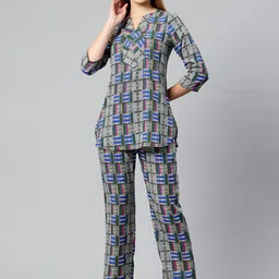 Cottinfab Printed Top & Trousers-image-13