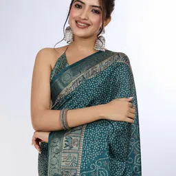 PBS PRINTS Kalamkari Zari Pure Silk Banarasi Saree-image-62