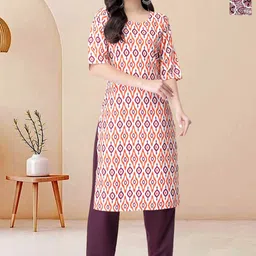 Moda Rapido Pack of 2 Printed Straight Kurta with Trousers-picture-3