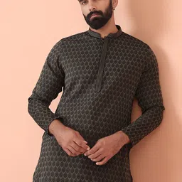 KISAH Men Woven Design Regular Fit Ethnic Motifs Kurta-picture-14