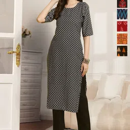 7Threads Women Pack Of 6 Floral Printed Straight Kurta-image-44