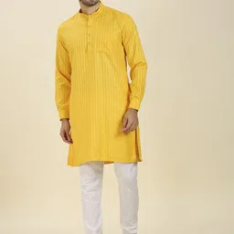 RAJUBHAI HARGOVINDAS Men Striped Quirky Handloom Kurta-15