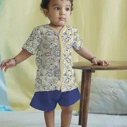 The Boo Boo Club Kids Printed Muslin Shirt With Shorts-picture-17