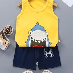 Bold N Elegant Kids Printed Pure Cotton T-Shirt With Shorts-image-70
