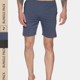 Dollar Men Pack Of 2 Solid Regular Fit Lounge Shorts-image-43