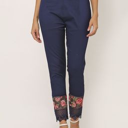 FLOREOS Women Embroidered Comfort Easy Wash Trousers-image-64