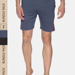 Dollar Men Pack Of 2 Solid Regular Fit Lounge Shorts-picture-50