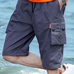 KPOP Men Solid Regular Fit Knee Length Cotton Shorts-image-99