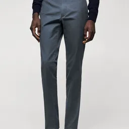 MANGO MAN Solid Slim Fit Sustainable Chinos Trousers-image-41
