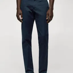 MANGO MAN Solid Slim Fit Sustainable Chinos Trousers-image-37