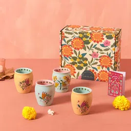 Chumbak Set Of 4 Printed Ceramic Cups Home Gift Sets-16