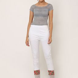 FLOREOS Women Embroidered Comfort Easy Wash Trousers-image-63