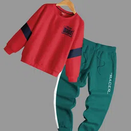 BAESD Boys Round Neck Pure Cotton T-shirt With Trousers-picture-41