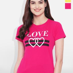 Fabflee Women Multicoloured 4 Printed V-Neck T-shirt-image-98