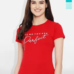 Fabflee Women Multicoloured 3 Printed V-Neck T-shirt-image-72