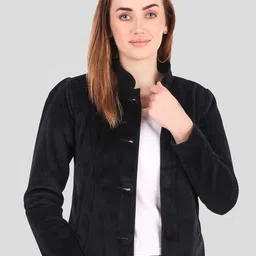 Leather Retail Lapel Collar Longline Tailored Jacket-image-49