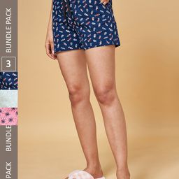 Dreamz by Pantaloons Women Printed Lounge shorts Set Of 3-image-42