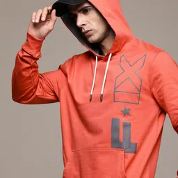 FORCE IX Pure Cotton Brand Logo Printed Hooded Sweatshirt-56