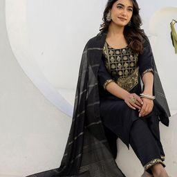 SANISA Women Regular Kurta with Trousers & With Dupatta-12