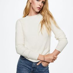 MANGO Women Off White Solid High-Neck Sustainable Pullover-image-38