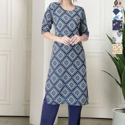 7Threads Women Ethnic Motifs Printed Floral Crepe Kurta-image-37