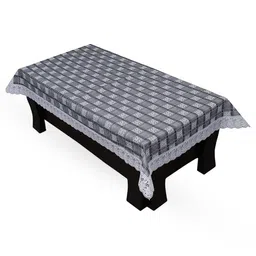 CASA-NEST Black Printed Rectangle 4-Seater Table Cover-22