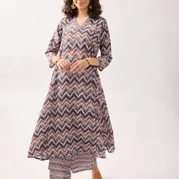 KERI PERRY Printed V-Neck Ethnic Tunic & Flared Palazzo-picture-47