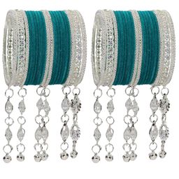 NMII Set Of 40 Velvet & Gemstone-Studded Bangles image 2