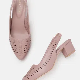 Marc Loire Textured Block Pumps with Laser Cuts image 2