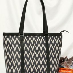 Anouk Geometric Printed Structured Tote Bag image 5