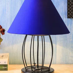 Devansh Blue Solid Traditional Frustum Table Lamp image 5