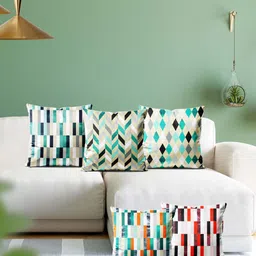 ArtzFolio Multicoloured Set of 5 Square Cushion Covers image 3