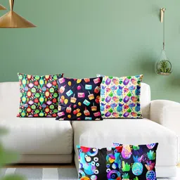 ArtzFolio Multicoloured Set of 5 Square Cushion Covers-38