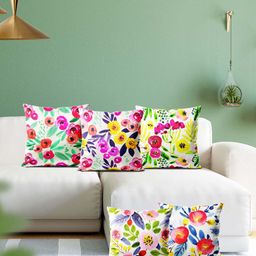 ArtzFolio Multicoloured Set of 5 Square Cushion Covers-26