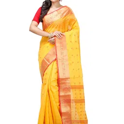 PuJoy Woven Design Pure Cotton Taant Saree-picture-48