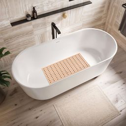 Myntra Elegant Homes Beige Striped Anti-Skid Bath Rugs-image-91