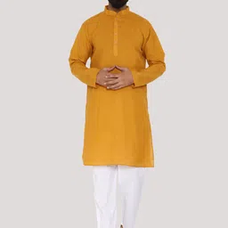 MAG Men Solid Cotton Straight Kurta with Pyjamas-picture-12