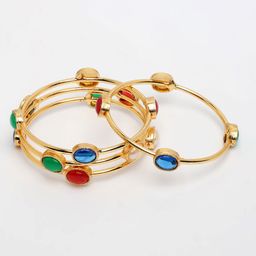 Anouk Women Set of 4 Gold-Plated Artificial Stone Studded Bangles image 5