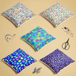 ArtzFolio Multicoloured Set of 5 Square Cushion Covers image 5