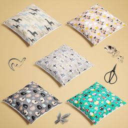 ArtzFolio Multicoloured Set of 5 Square Cushion Covers image 5