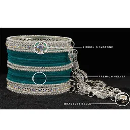 NMII Set Of 40 Velvet & Gemstone-Studded Bangles image 3