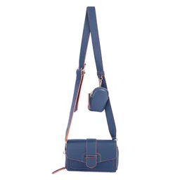 CERES Textured Structured Sling Bag With Pouch image 5