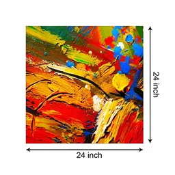 999Store Red & Yellow Digitally Printed Abstract Wall Art image 5