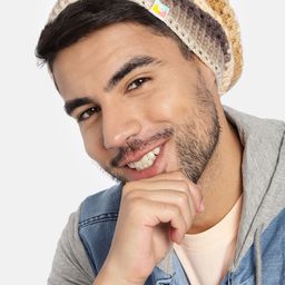 Magic Needles Unisex Brown Self design Beanie-image-26