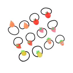 Yellow Bee Black Set Of 6 Embellished Ponytail Holders-26