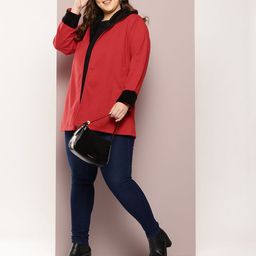 Qurvii+ Plus Size Front-Open Longline Fleece Trench Coat image 3