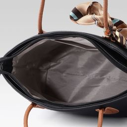 Mast & Harbour Textured Structured Shoulder Bag With Scarf image 5