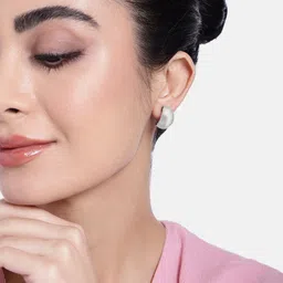 Estele Rhodium-Plated Classic Hoop Earrings-image-6